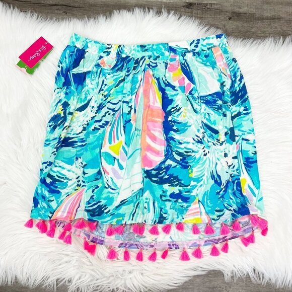 Lilly Pulitzer Palma Tube Top Hay Bay Bay Sailboat Tassel Strapless Womens Small - Picture 3 of 10